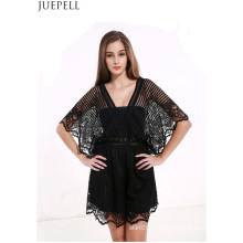 Summer nouvelles femmes Explosion modèles Sexy Lace Stitching Hollow Halter Jumpsuit Dress